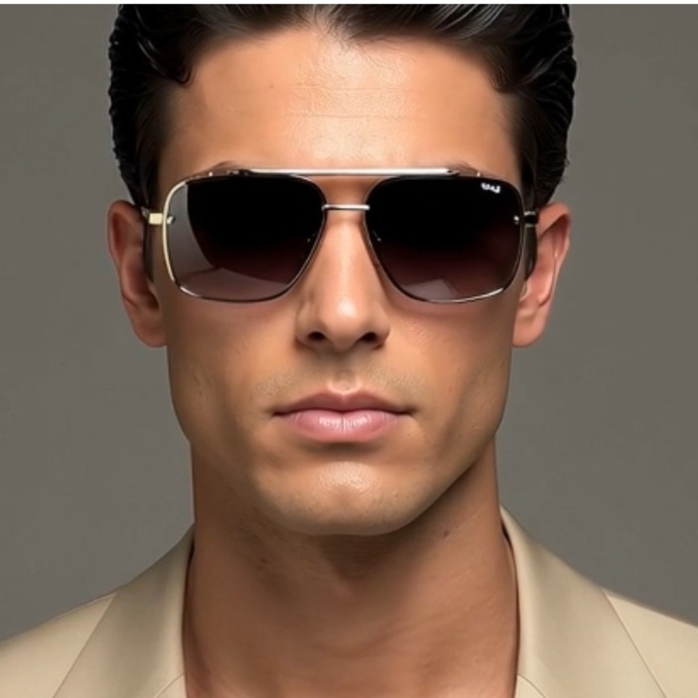 Gold Frame Steampunk Sunglasses Designer Style Fashion Men Women Shades Lentes - Picture 1 of 6